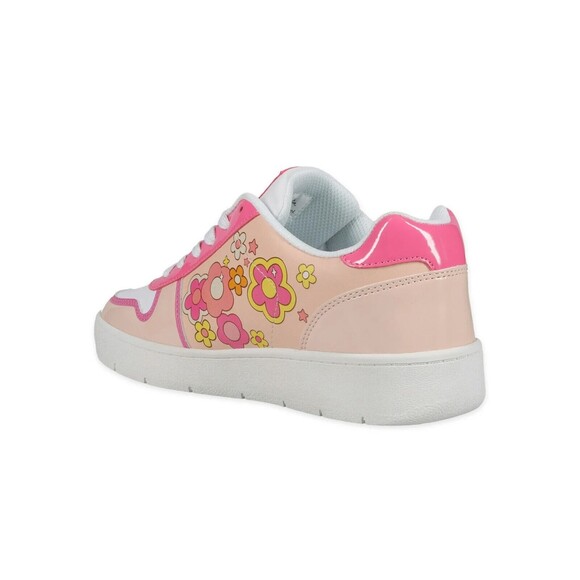 Women's Barbie by Mattel White Pink Floral Court Sneaker Size 10 - Picture 3 of 7